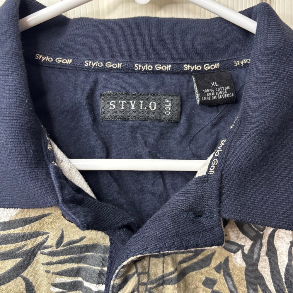 Stylo Golf Men’s Leaf Design Shirt Size XL - Picture 2 of 4